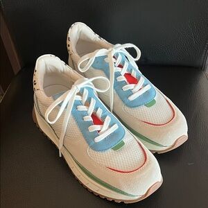 Madewell White and Blue Sneakers